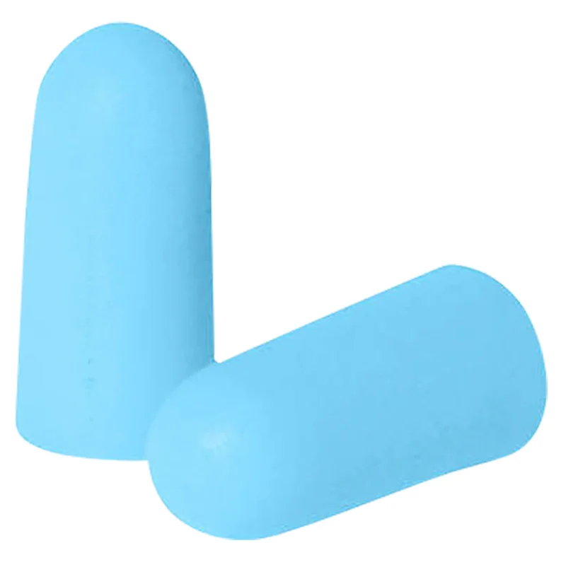 Radians Prohibitor small aqua blue foam earplugs 25 pairs jar