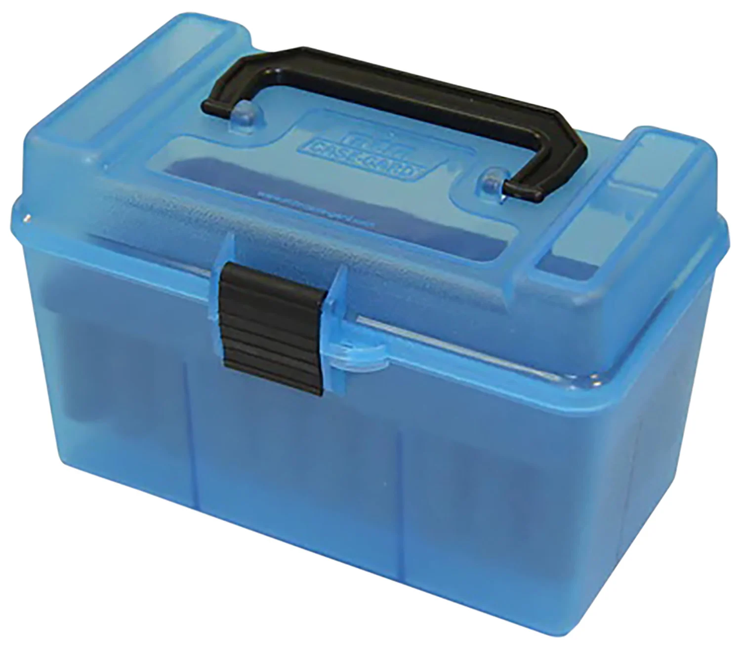MTM H50-R-MAG Deluxe Ammo Box, 50-round, clear blue