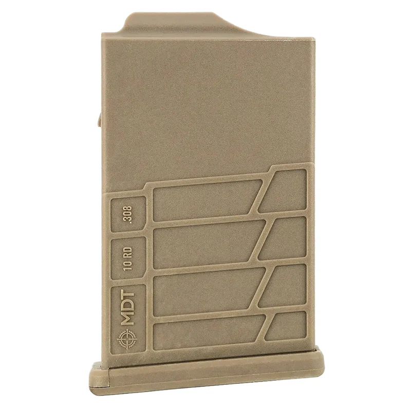 MDT AICS 10-round polymer magazine in Flat Dark Earth for .308 and 6.5mm Creedmoor