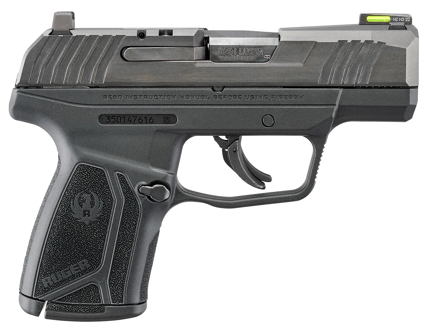 Ruger MAX-9 9mm 3.2-inch pistol, black finish, tritium front sight, two 10-round magazines