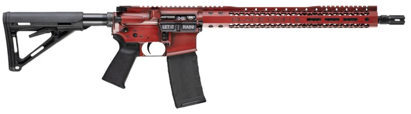 Black Rain Ordnance We The People 5.56 NATO 16 inch red battleworn AR rifle side view