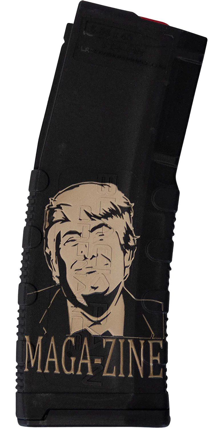 Black Rain Ordnance 30rd polymer AR-15 magazine laser-etched Trump MAGA-ZINE 5.56x45