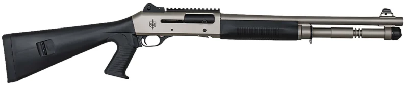 SDS Imports MAC 1014 Marine 12 Gauge 18.5 inch electroless nickel shotgun with synthetic pistol grip