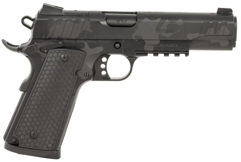 Girsan MC1911S Influencer full-size .45 ACP 5 in black camo optic-ready pistol