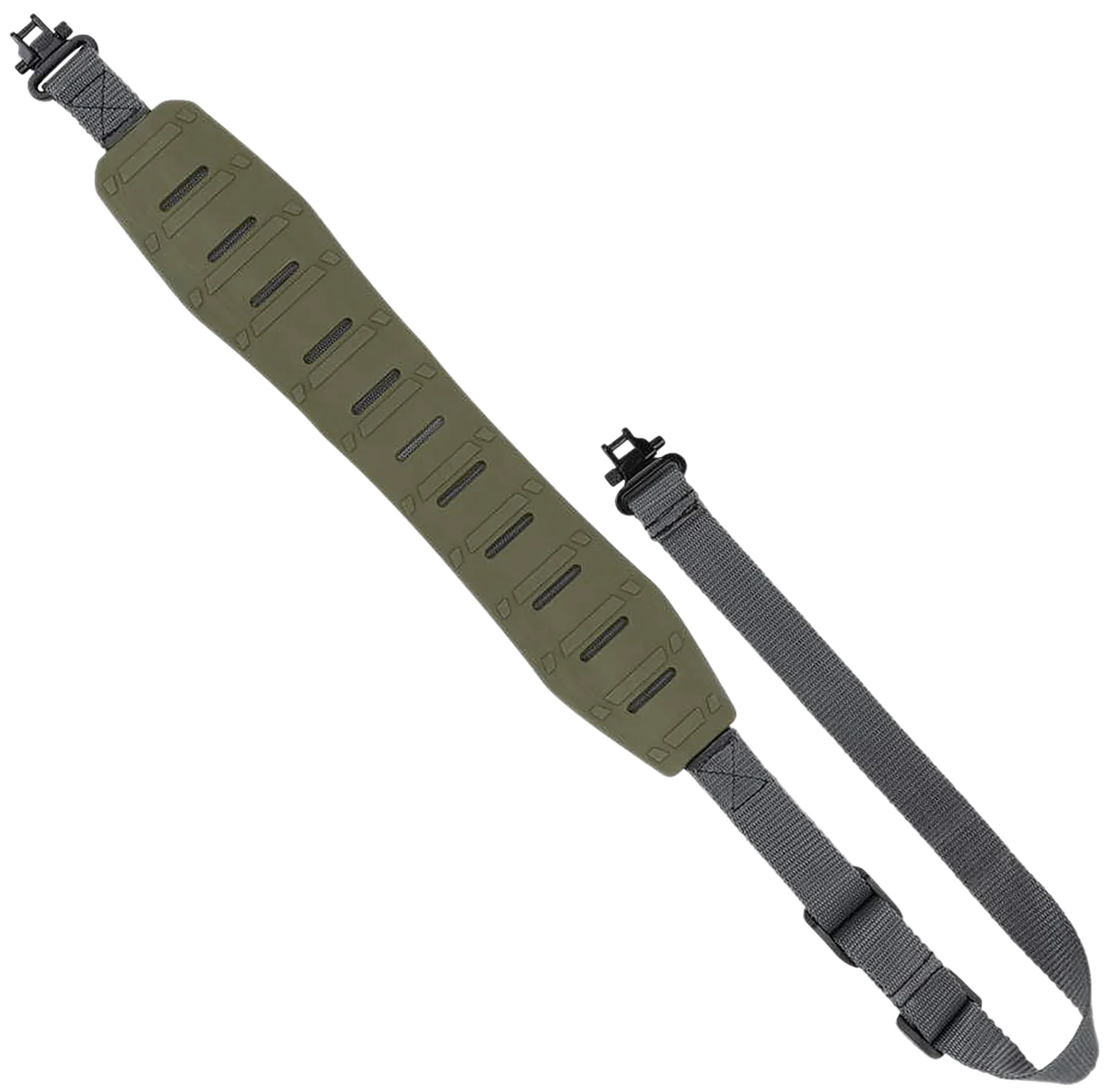 Allen KLNG Traction molded rubber rifle sling in Ranger Green with traction shoulder grip