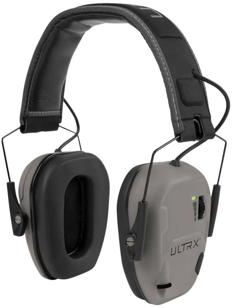 Allen ULTRX Bionic electronic earmuff in cement gray, NRR 22 dB