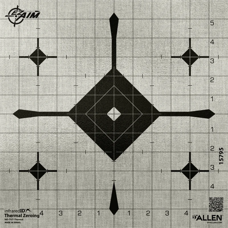 Allen EZ-Aim Thermal ID 12x12 gray grid bullseye paper target