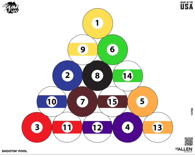 EZ-Aim Shootin' Pool hanging paper target 24 x 19 inches multi-color 4-pack