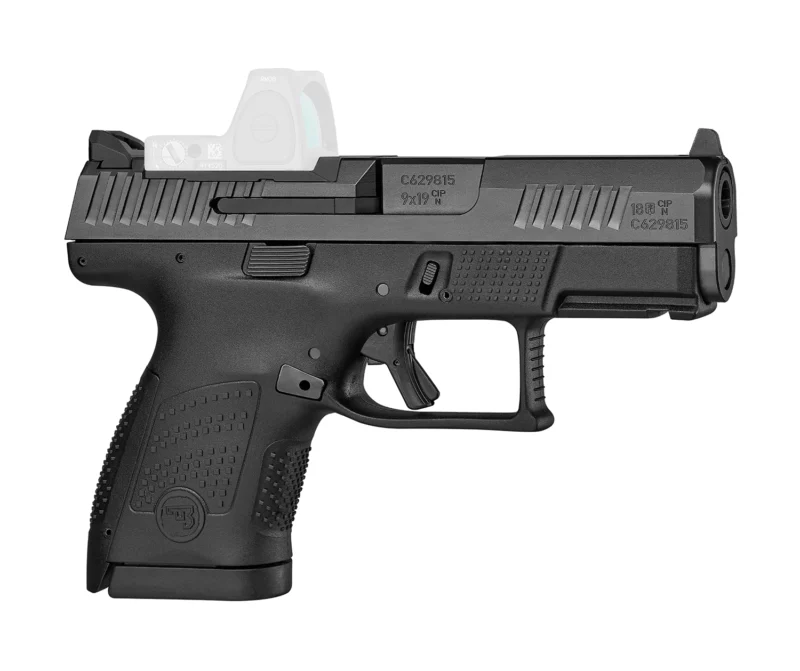 CZ P-10 S Optic Ready 9mm 3.5in Black pistol with fixed sights
