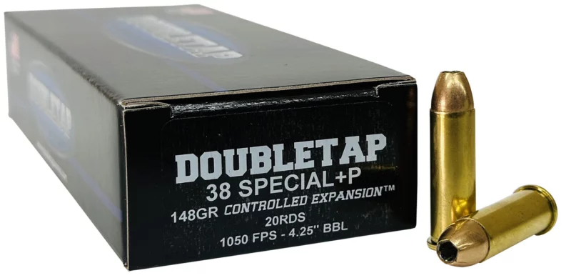 Double Tap Ammunition 148 gr JHP .38 Special — 20 rounds per box