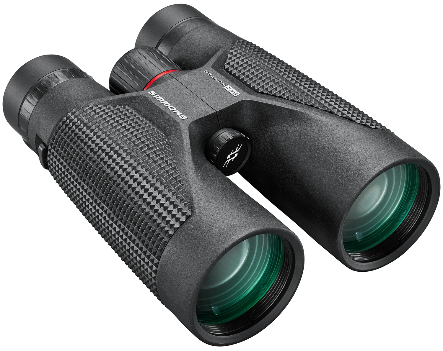 Simmons Optics Pro Hunter 12x50 binocular in black with rubber armoring