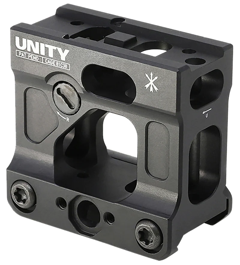 Unity Tactical FAST Micro black anodized optic mount for Aimpoint Micro footprint, 2.26 in height