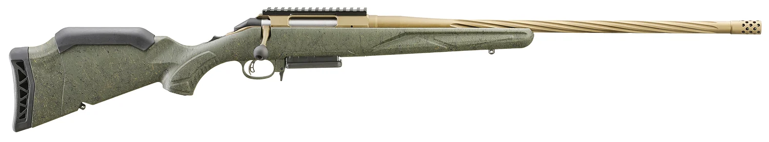 Ruger American Gen II Predator .308 Win 22-inch Burnt Bronze with green splatter stock