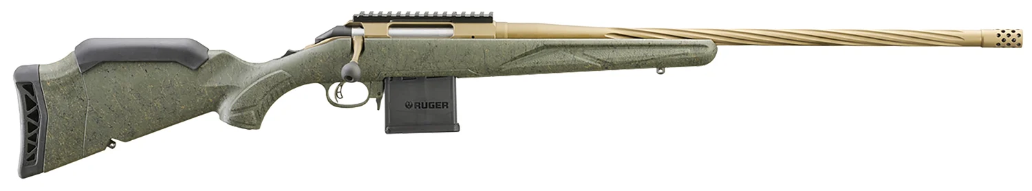 Ruger American Gen II Predator .350 Legend 22-inch fluted threaded barrel green splatter stock