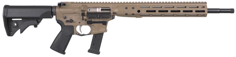 LWRC IC-9 9mm carbine 16.1 inch barrel flat dark earth left-side view