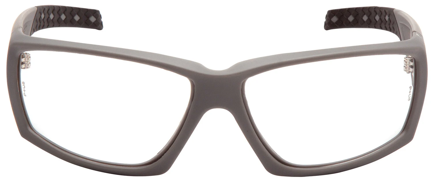 Pyramex OverWatch VGSUG710T clear H2X anti-fog safety glasses with urban gray frame