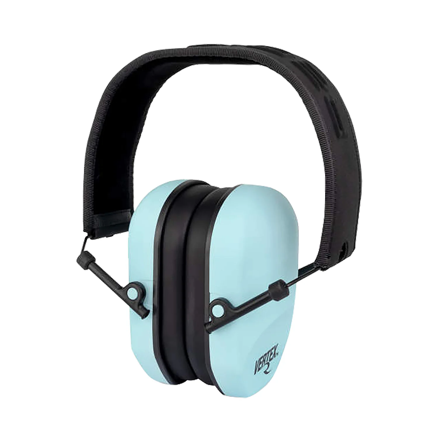 Radians VXP820BX Vertex passive earmuff in aqua blue and black with over-the-head band