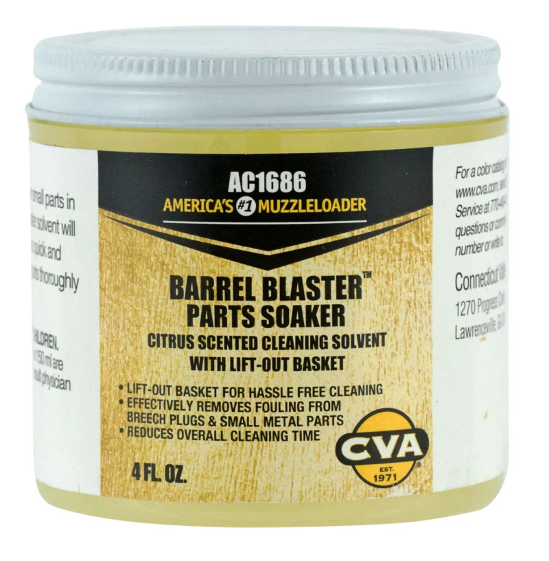 CVA Barrel Blaster Parts Soaker 4 oz screw-top jar with lift-out basket for soaking small firearm parts