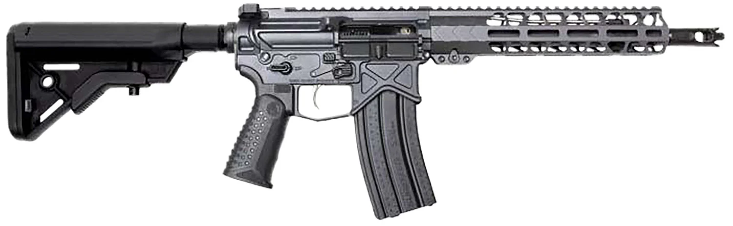 BATTLE ARMS AUTHORITY-014 ELITE 5.56 10.5 inch gray AR rifle side view