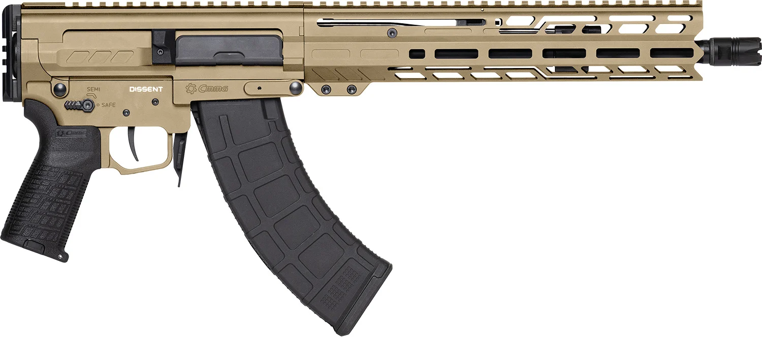 CMMG Dissent MK47 7.62x39mm 12.5in pistol in Coyote Tan with M-LOK handguard