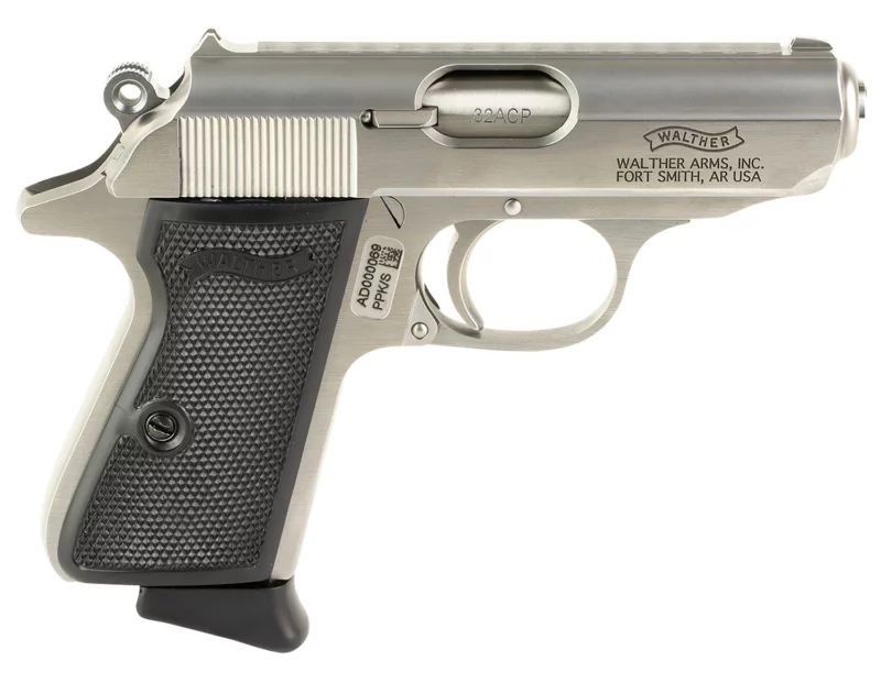 Walther PPK/S .32 ACP 3.3-inch stainless steel pistol, fixed sights