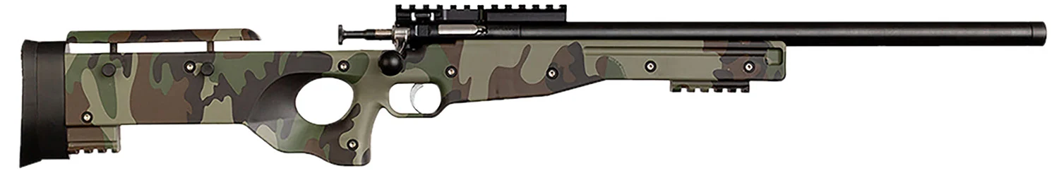 Crickett KSA2150-M81 .22 LR rifle 16.10 inch threaded bull barrel M81 Woodland camo synthetic stock