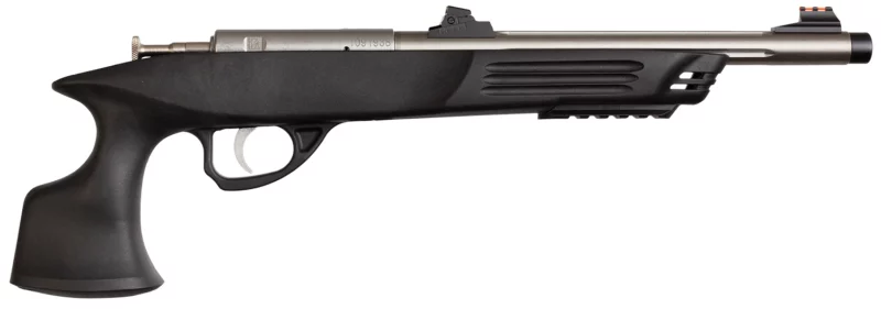 Davey Crickett KSA796 Hunter .22 WMR 9-inch stainless threaded barrel pistol with black synthetic grips
