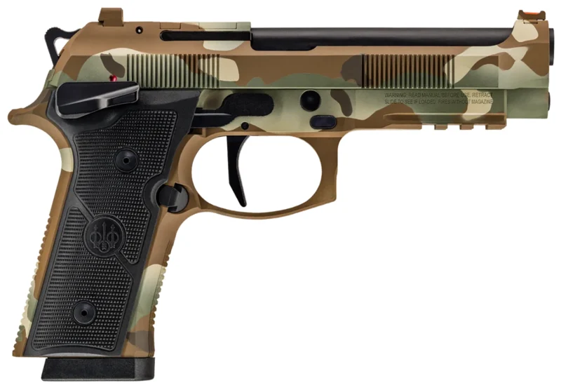 Beretta 92XI American Combat 9mm pistol 4.7in MultiCam finish right-side view