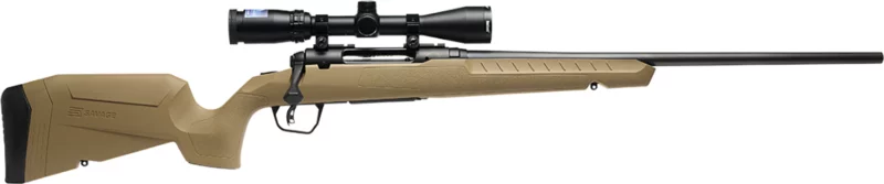 Savage Axis 2 XP .270 Win 22in rifle Flat Dark Earth synthetic stock with mounted 3-9x40 scope