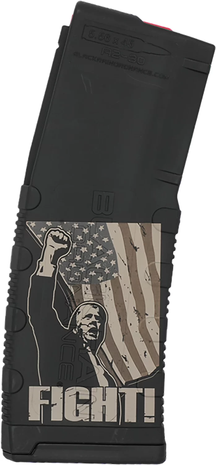 Black Rain Ordnance MAG30TRUMPFIGHT 30rd polymer magazine with Trump Fight lasered design