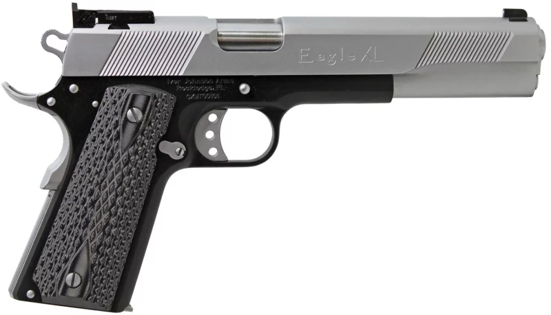Iver Johnson Eagle XL 10mm 6-inch bi-tone handgun with black/gray G10 grips