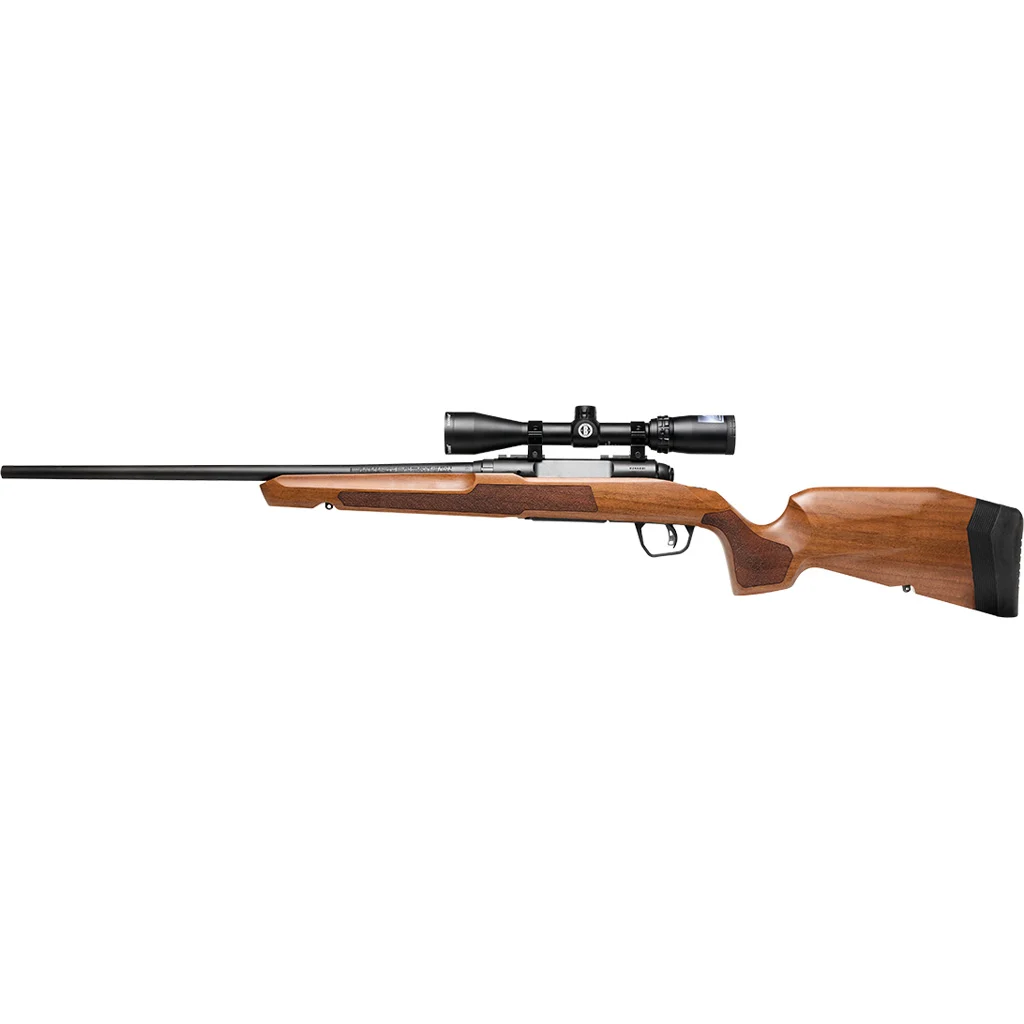 Savage Axis 2 XP Hardwood 6.5 Creedmoor rifle with 22in barrel and mounted 3-9x40 scope