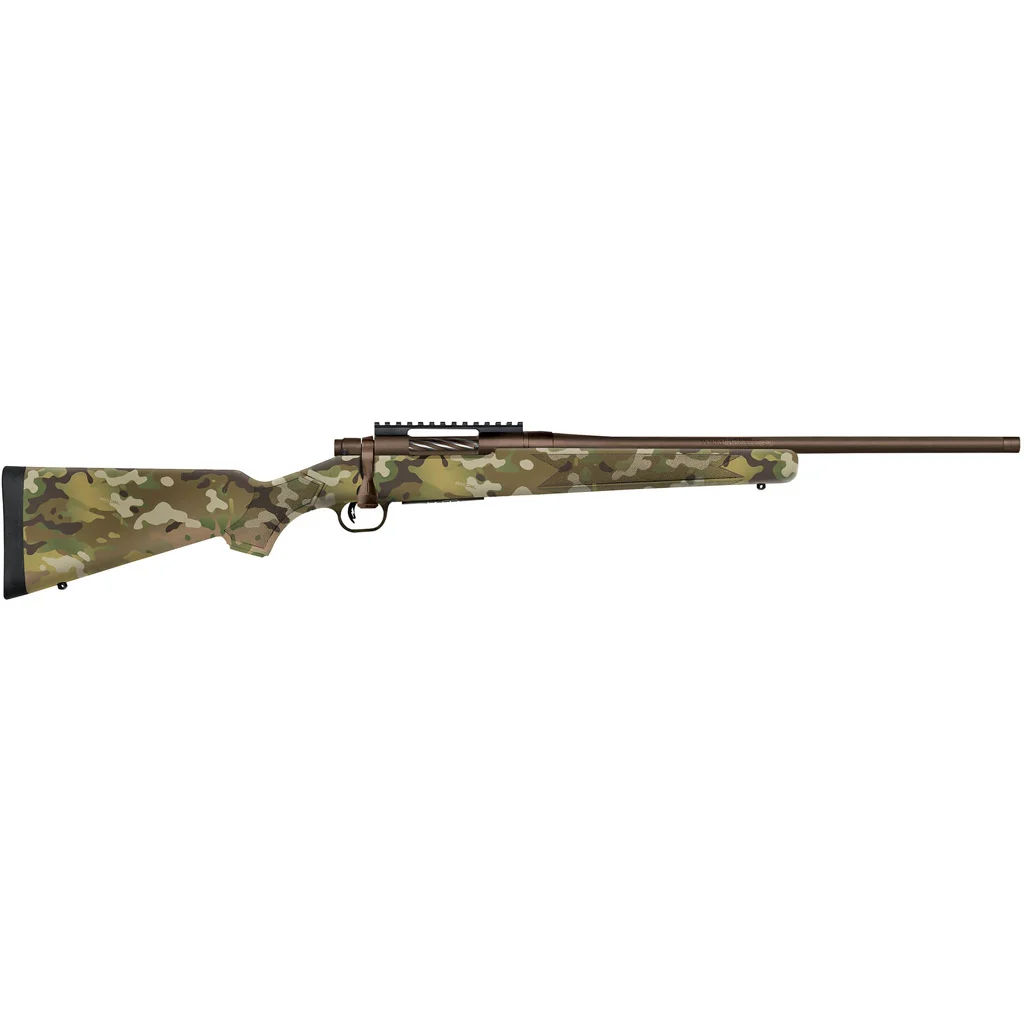 Mossberg Patriot 6.5 PRC 20in Threaded Bull Barrel MultiCam Brown Cerakote rifle
