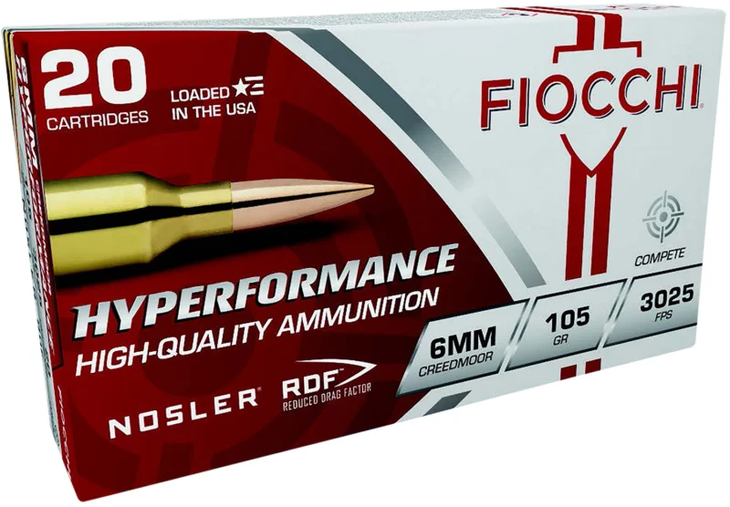 Fiocchi Hyperformance Match 6mm Creedmoor 105gr Nosler RDF HPBT 20-round box