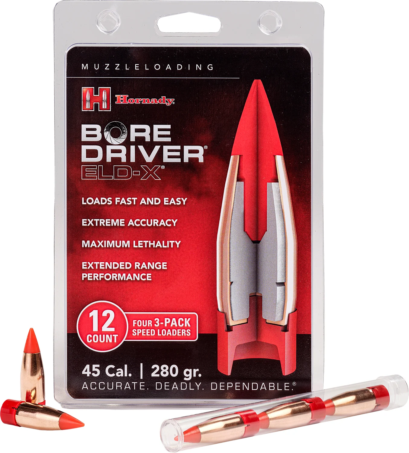 Hornady Bore Driver ELD-X muzzleloader bullets 280 gr 12 ct box