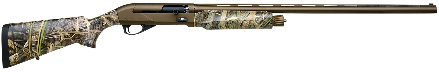 GForce Arms GF Two 12 gauge semi-auto shotgun with 28-inch barrel in burnt bronze Cerakote and Mossy Oak Habitat stock