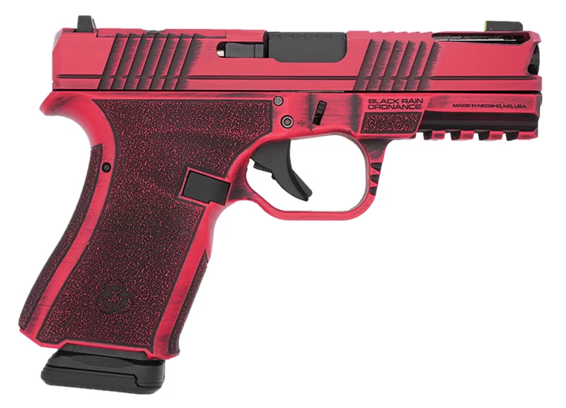 Black Rain Ordnance Frontline+ 9mm compact handgun red battleworn finish
