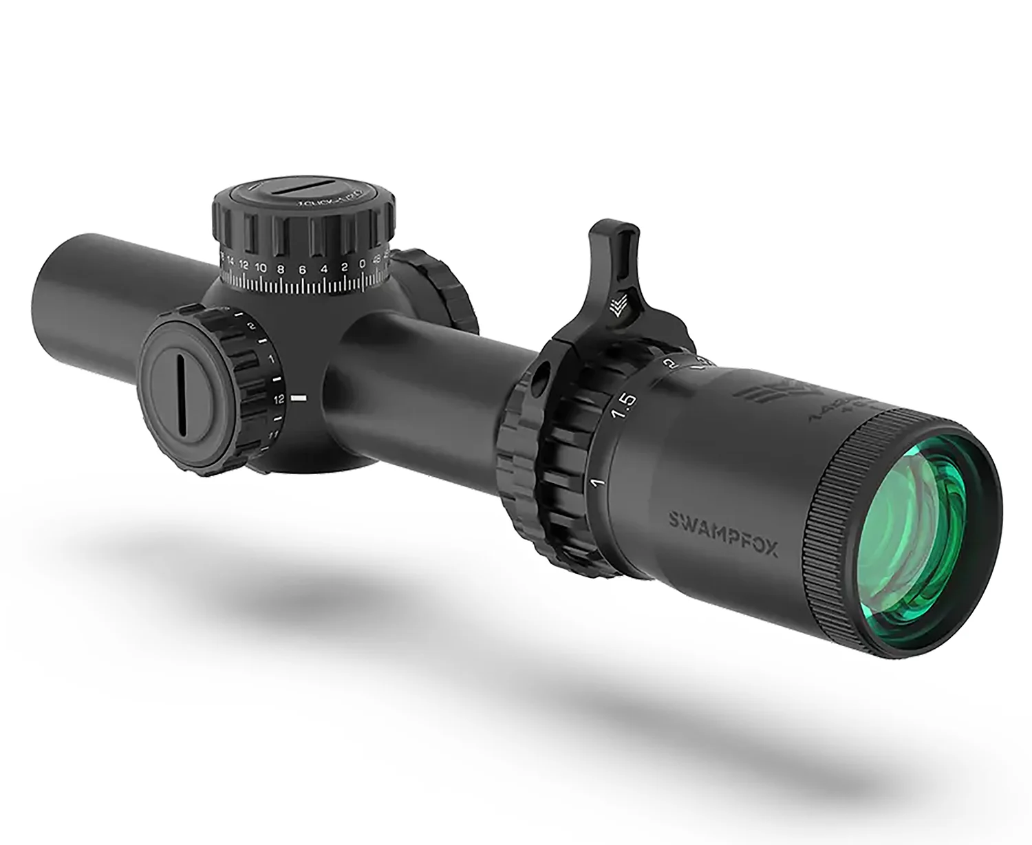 Swamp Fox Tomahawk II 1-4x24 SFP LPVO with illuminated green BFO reticle