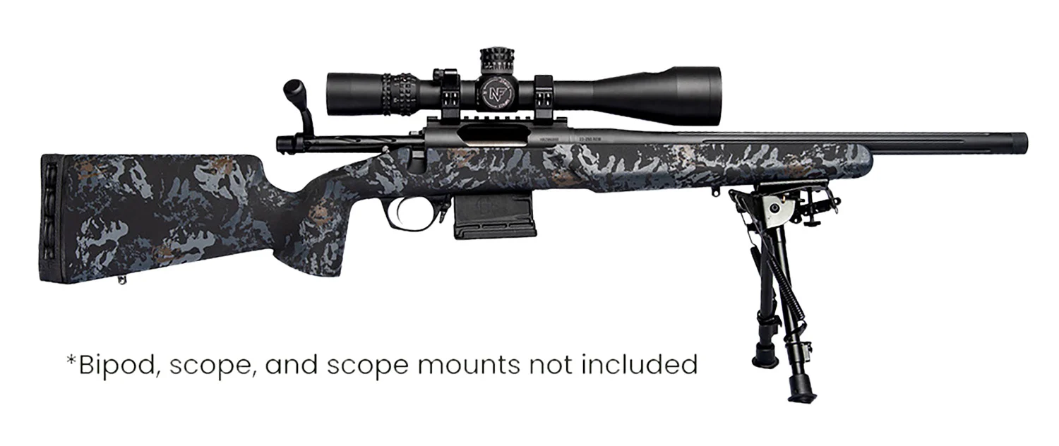 Horizon Firearms Vandal Dark 2 .22 Creedmoor 18-inch fluted threaded barrel rifle with textured Iota stock
