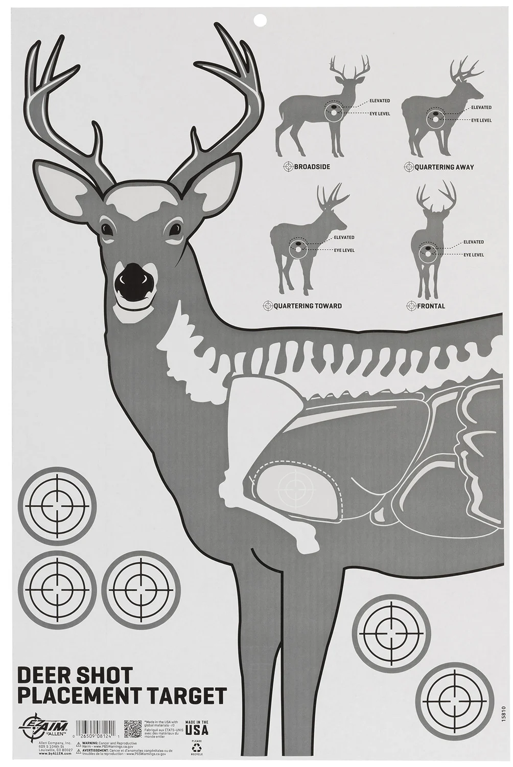 Allen Deer Vitals Corrugated Target 23x35 paper hanging target