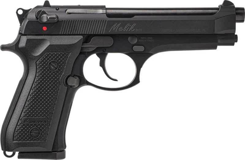 Derya Melik 9mm pistol 4.90 in barrel 17+1 capacity black finish