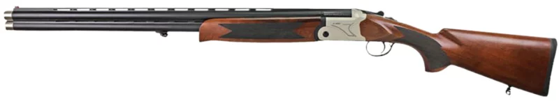 Iver Johnson IJ600 12 Gauge over/under shotgun with 28-inch vent rib, walnut stock and silver engraved receiver