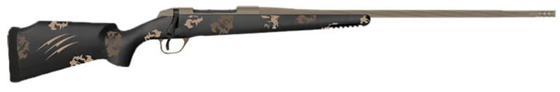 Fierce Firearms Twisted Ti Rogue 7mm PRC 22 inch rifle, black Cerakote, Sonora ambush camo carbon fiber stock