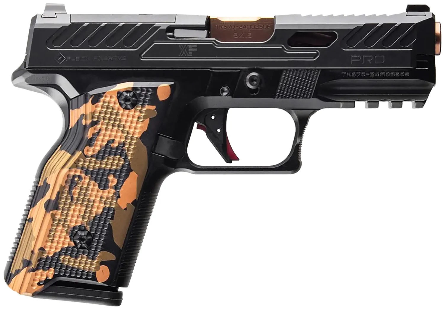 Fusion XF-PRO 9mm 4in bronze optic-ready pistol with aluminum frame and two 15-round magazines