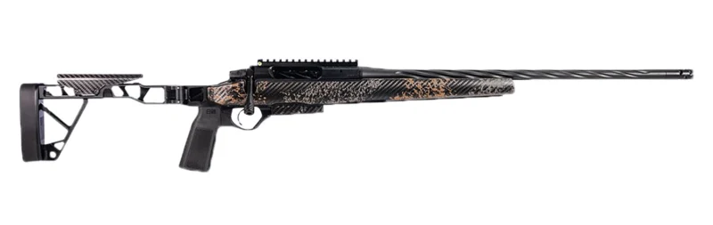 Seekins Precision HAVAK SLAM M3 .308 rifle, 16 inch spiral-fluted threaded barrel, Woodland Shadow carbon-fiber chassis