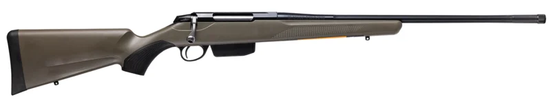 Tikka T3x Superlite 6.5 PRC bolt-action rifle with 22.4 in fluted threaded barrel and green synthetic stock