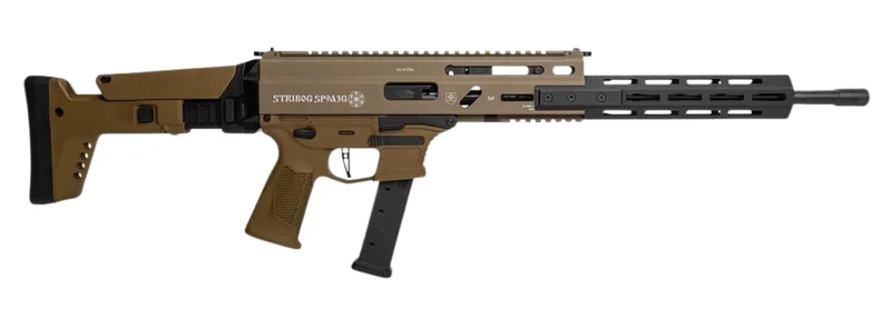 Grand Power Stribog SP9A3G 9mm rifle 16 inch threaded barrel Flat Dark Earth receiver side-folding stock