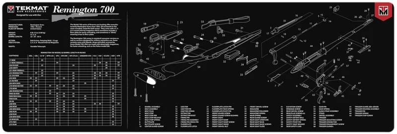 TekMat 12x36 Remington 700 cleaning mat black and white rubber