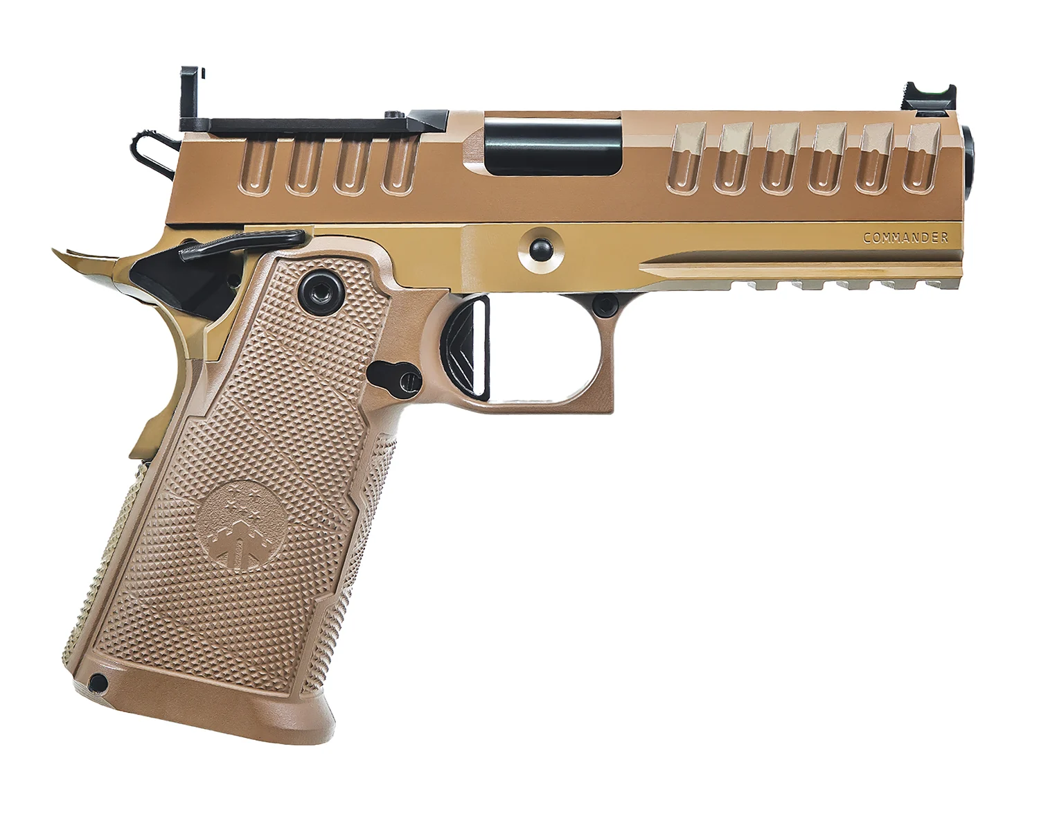 Watchtower Apache Commander 1911 9mm FDE with 4.25 inch threaded barrel