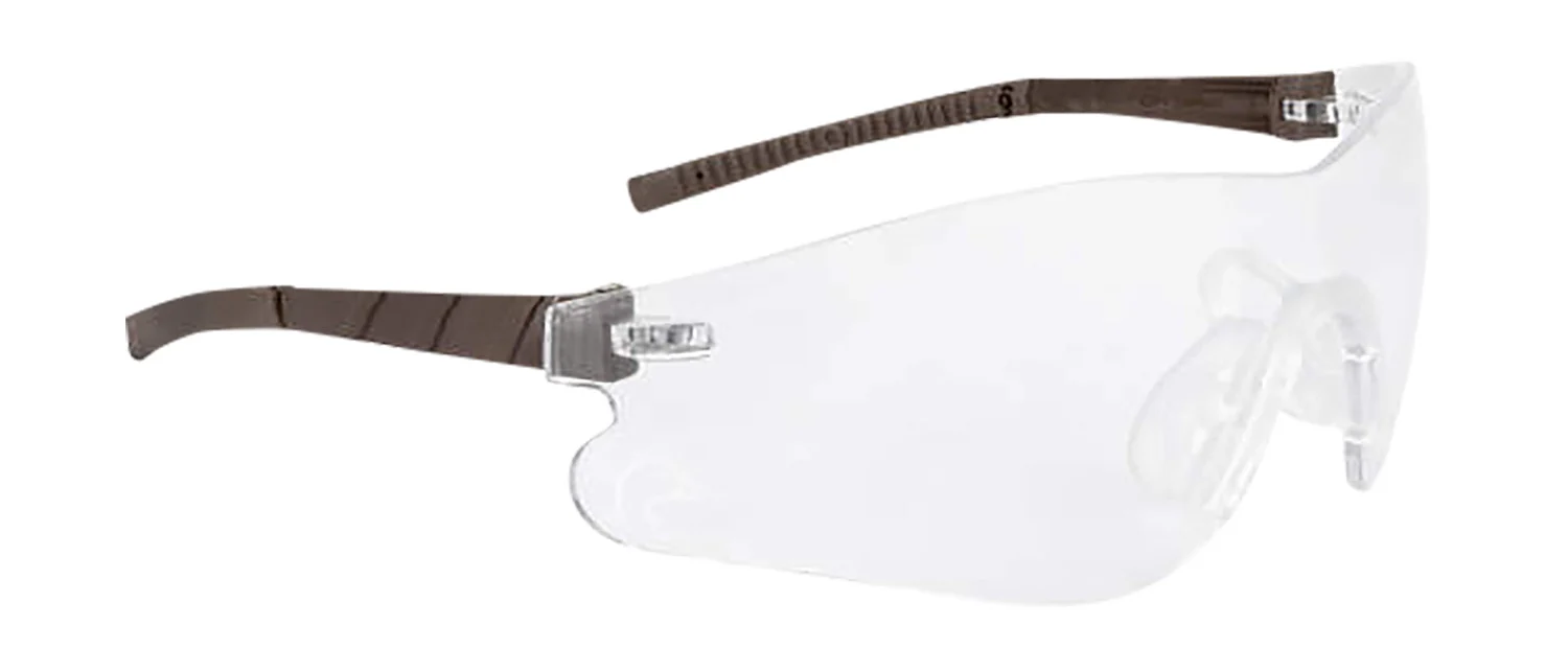 Radians DUY13010C youth safety glasses clear lens brown half frame rubber nose piece